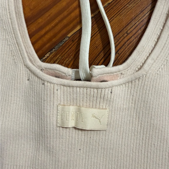 Cream Ribbed Crop Top - Picture 2 of 3